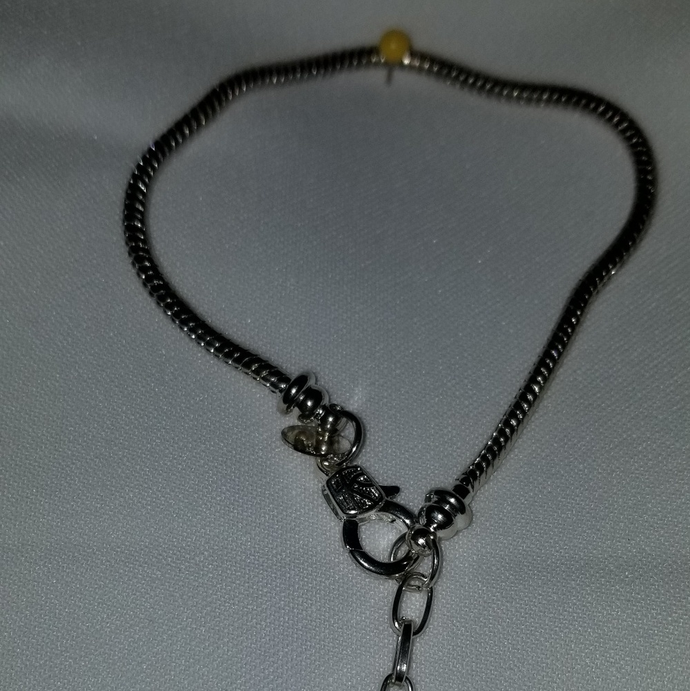 Sterling silver snake charm bracelet